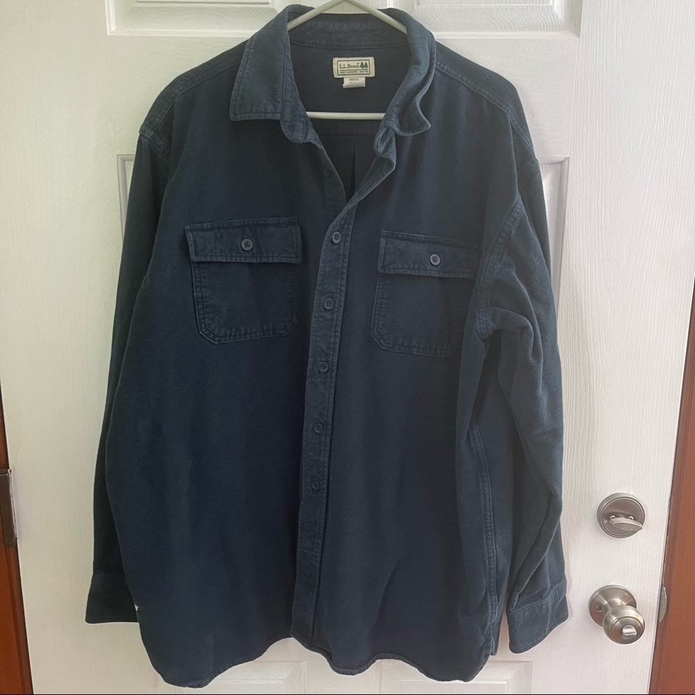 L.L. Bean Men’s Chamois shirt Navy Blue XL